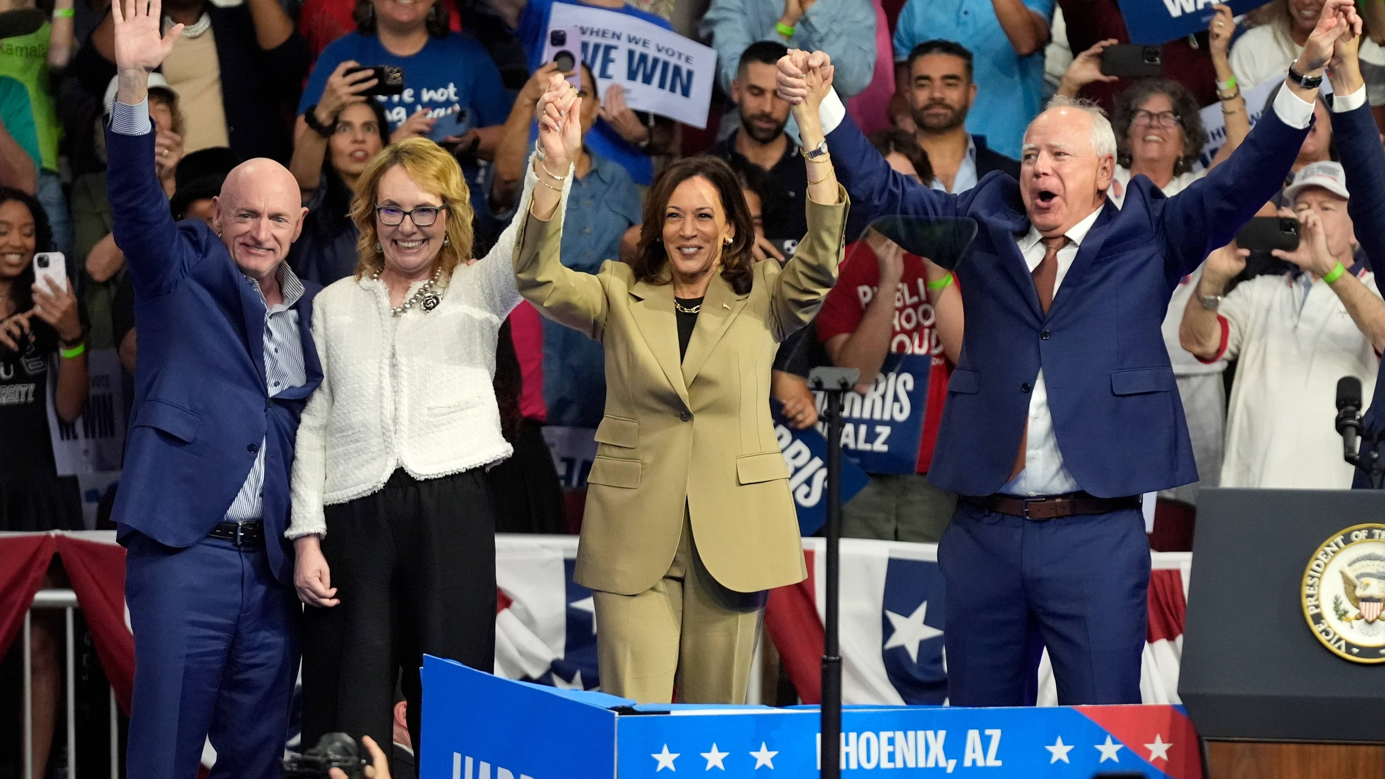 Kamala Harris and Tim Walz Campaign in Arizona As They Fight to Gain