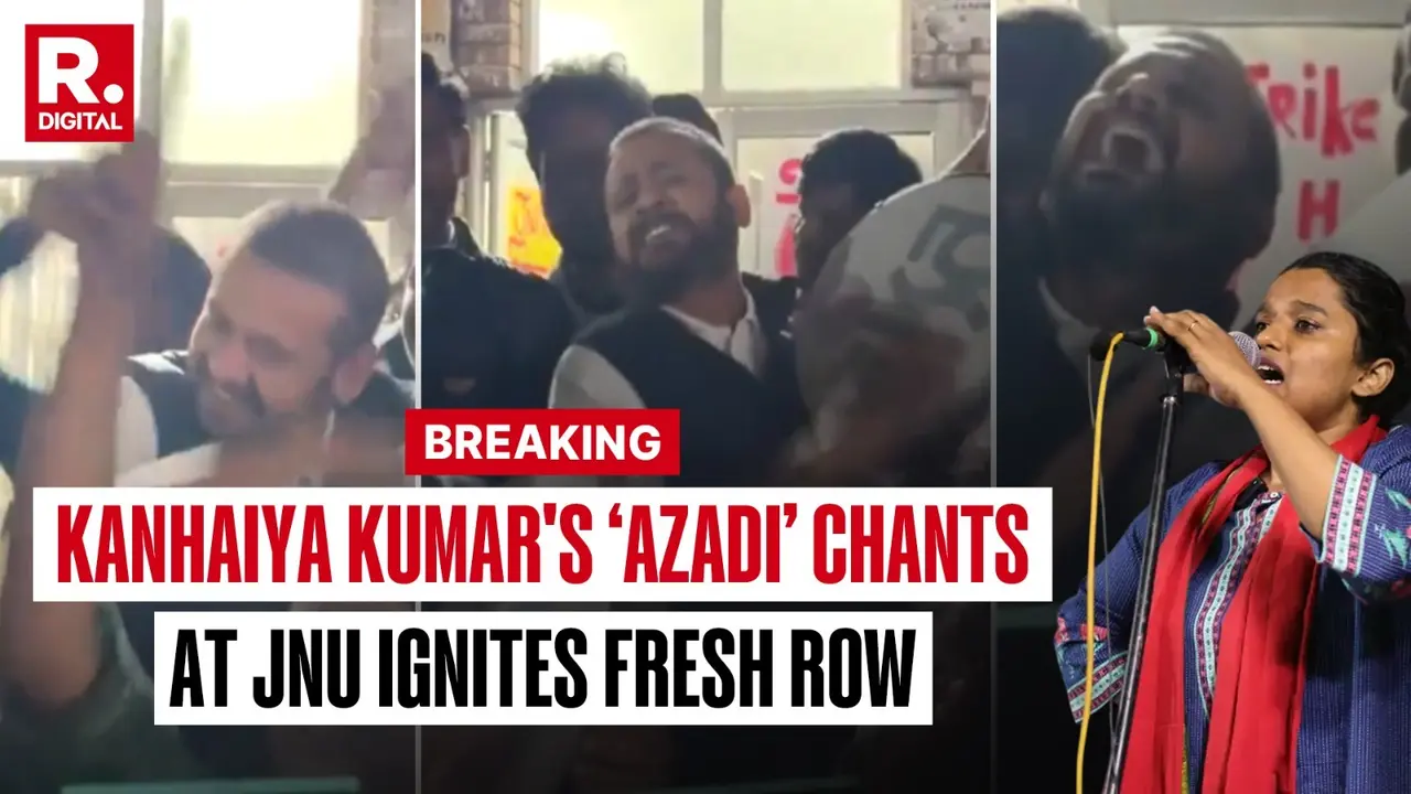'Azadi' Chants at JNU: Kanhaiya Kumar Triggers Fresh Political Storm Kanhaiya Kumar's 'Brahmanvad Se Azadi' Slogans On JNU Campus Sparks Row