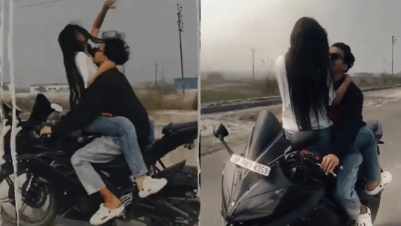 Love on Wheels: Kanpur Couple’s Bike Romance For Reel Hits Speed Bump with Police Kanpur Couple viral