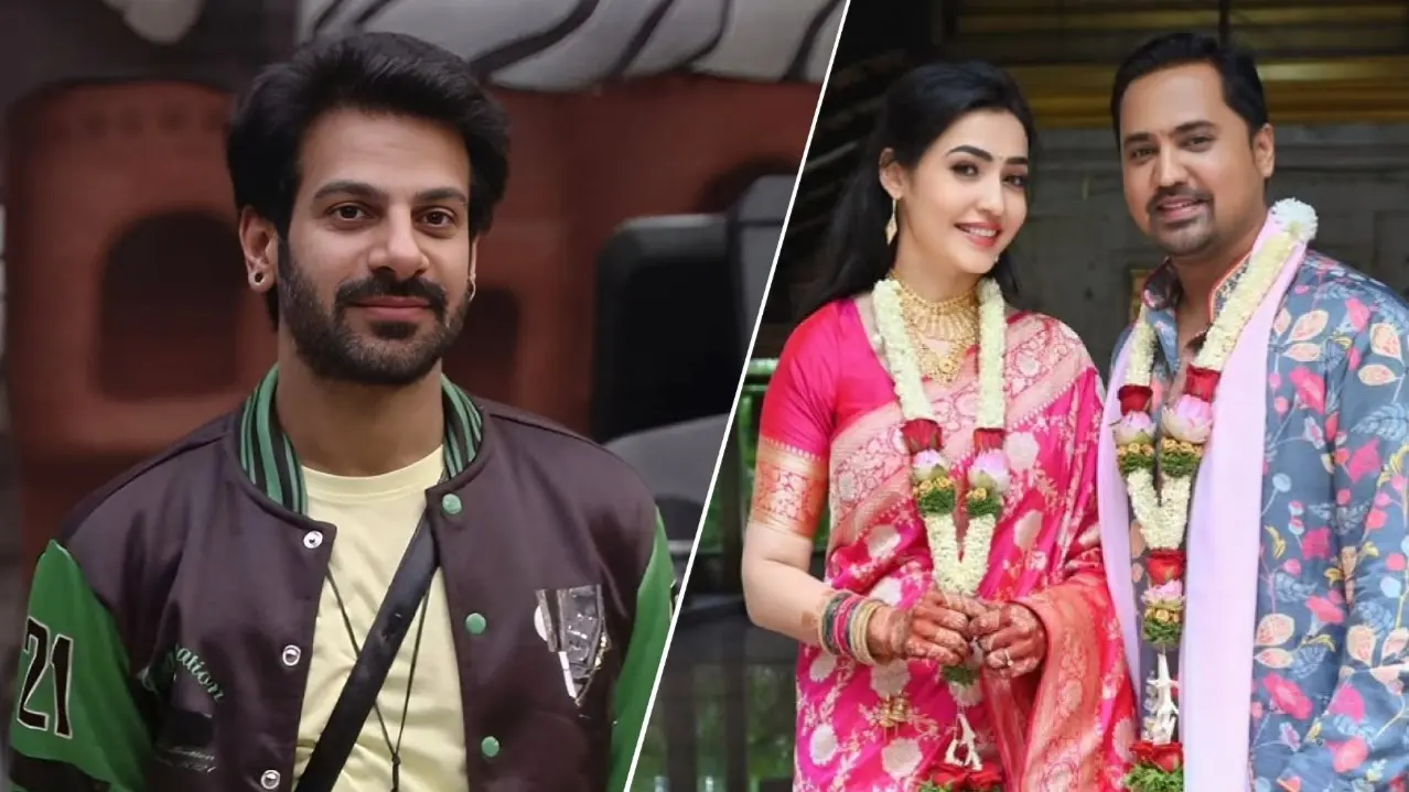 Karan Veer Mehra (L), Nidhi Seth with husband (R)