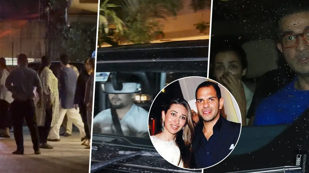 Kareena Kapoor-Saif Ali Khan, Malaika Arora, Amrita Arora Visit Karisma Kapoor After Ex-Husband Sunjay Kapur's Sudden Demise Kareena Kapoor at Karisma Kapoor's residence in Mumbai