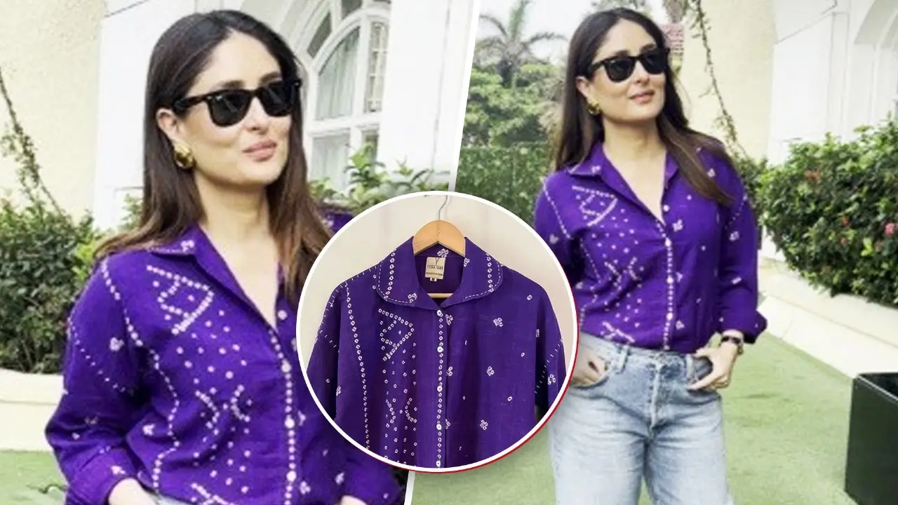 Kareena Kapoor's Purple Bandhani Shirt Is Super Affordable - Check Out Its Price Kareena Kapoor's viral bandhani shirt costs this much