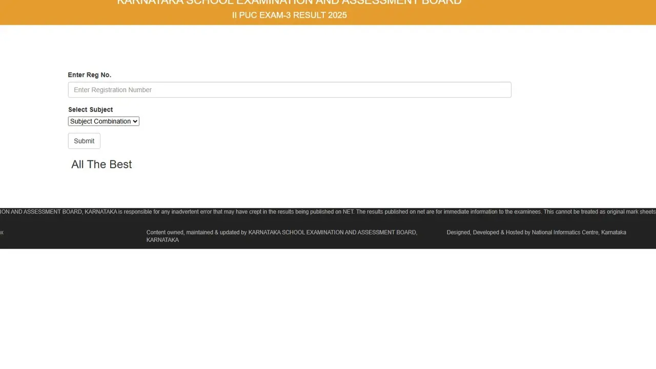 Karnataka 2nd PUC Exam 3 Result 2025 OUT