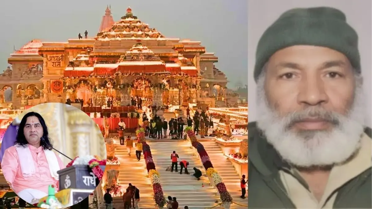 kashmiri youth ahmed shekh found offering namaz inside ayodhya ram mandir devkinandan thakur angry