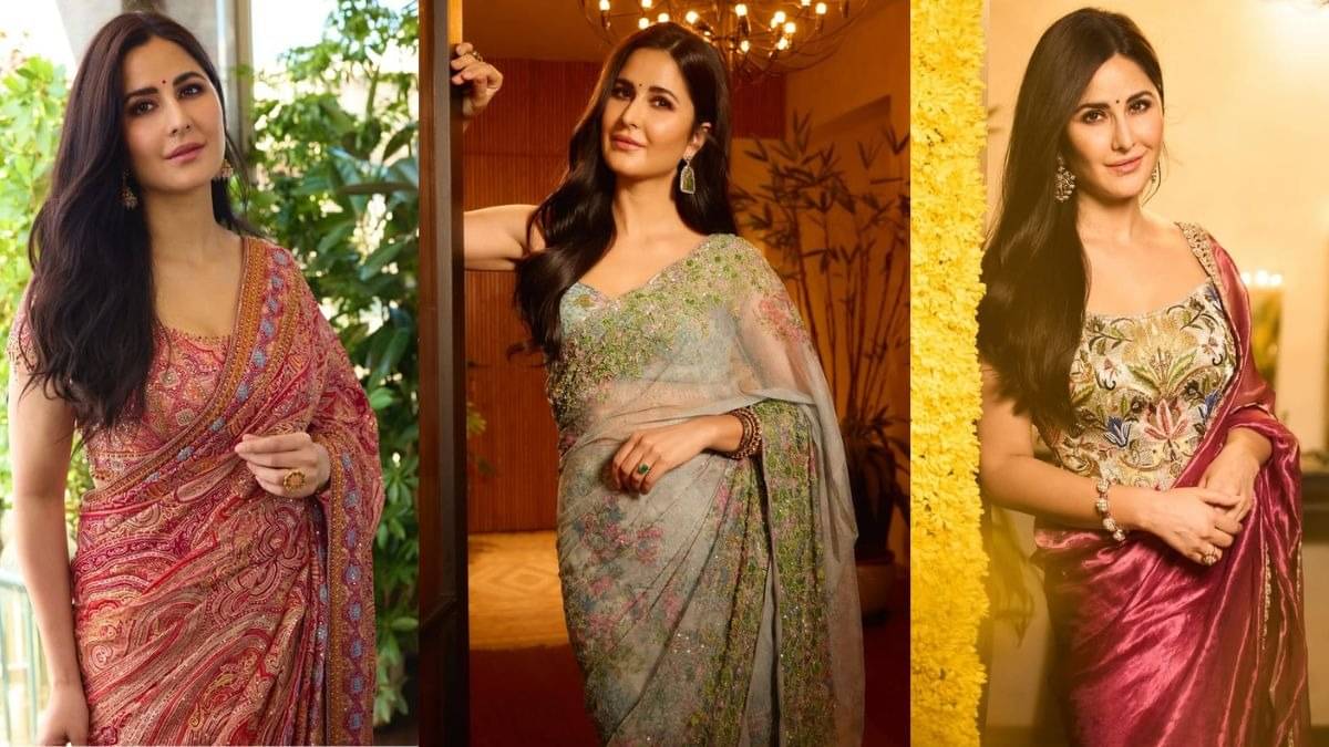 katrina kaif stylish saree looks to look slim and tall 