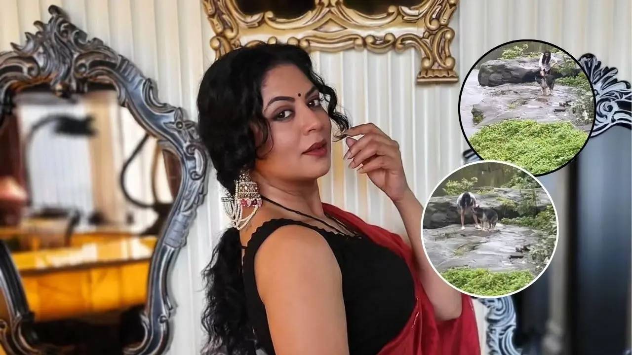 Kavita Kaushik Rescues Her Pet Dog From Drowning In Waterfall