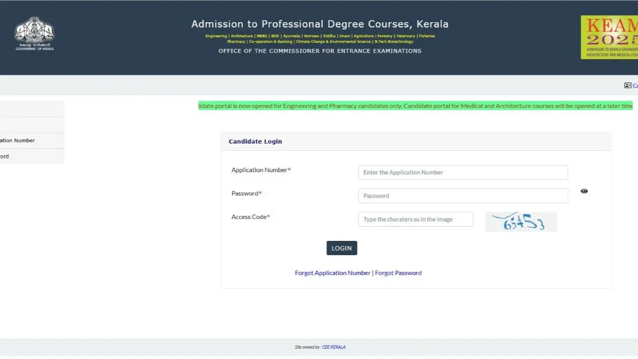 KEAM 2025 Application Correction Begins