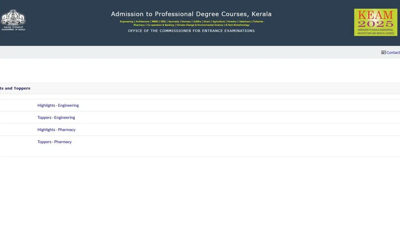 KEAM Rank List 2025 Released