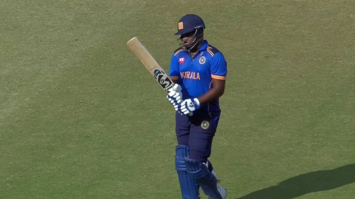 Kerala captain Sanju Samson against Chhattisgarh in SMAT 2025