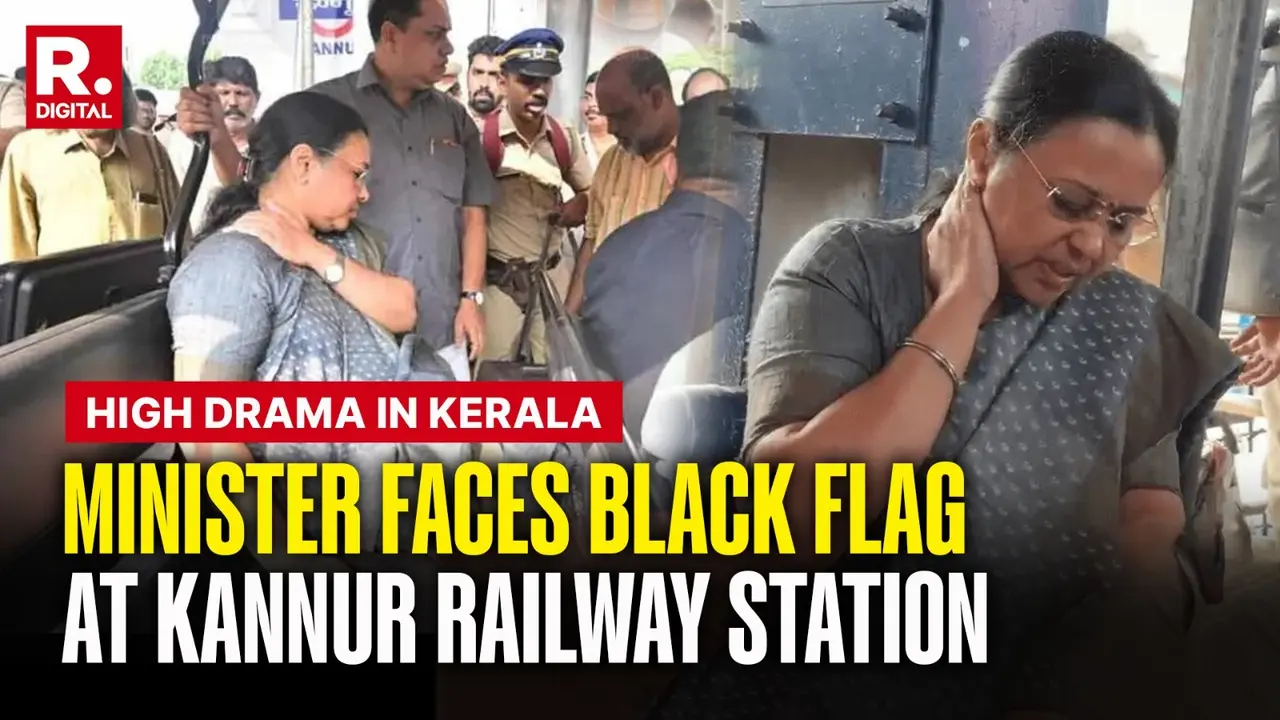 ‘Medical Horror’ Sparks Street Rage in Kerala, Health Minister Injured At Kannur Railway Station during anti-govt Protest Kerala Health Minister Veena George Shown Black Flags, Gets Injured As Protests Against 'Medical Negligence' Turn Violent in Kannur