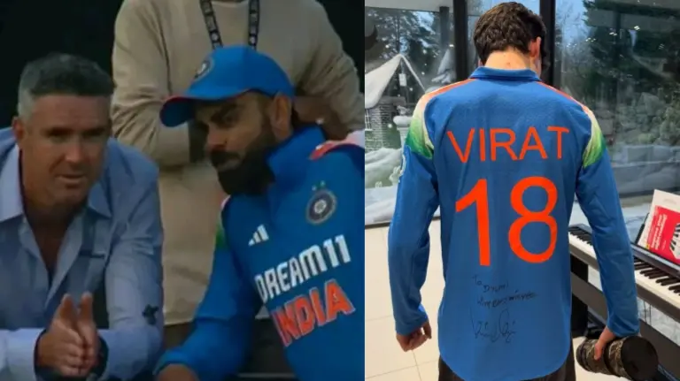 'Thanks Buddy': Kevin Pietersen Pens Down Heartfelt Note For Virat Kohli After Ex-India Skipper Gifts His Son Signed Jersey Kevin Pietersen, Virat Kohli and Dylan Pietersen