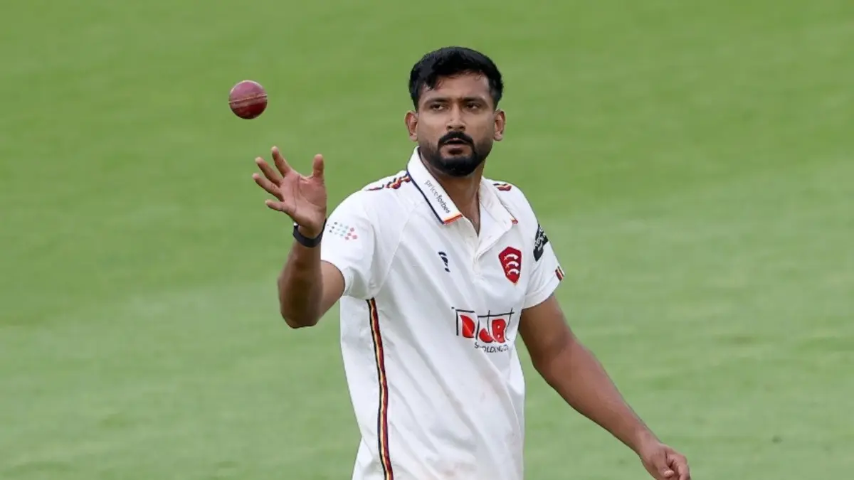 Khaleel Ahmed in action for Essex Cricket