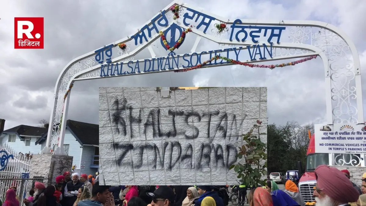 Khalistani terrorists vandalized a gurdwara in Vancouver and wrote Khalistan Zindabad