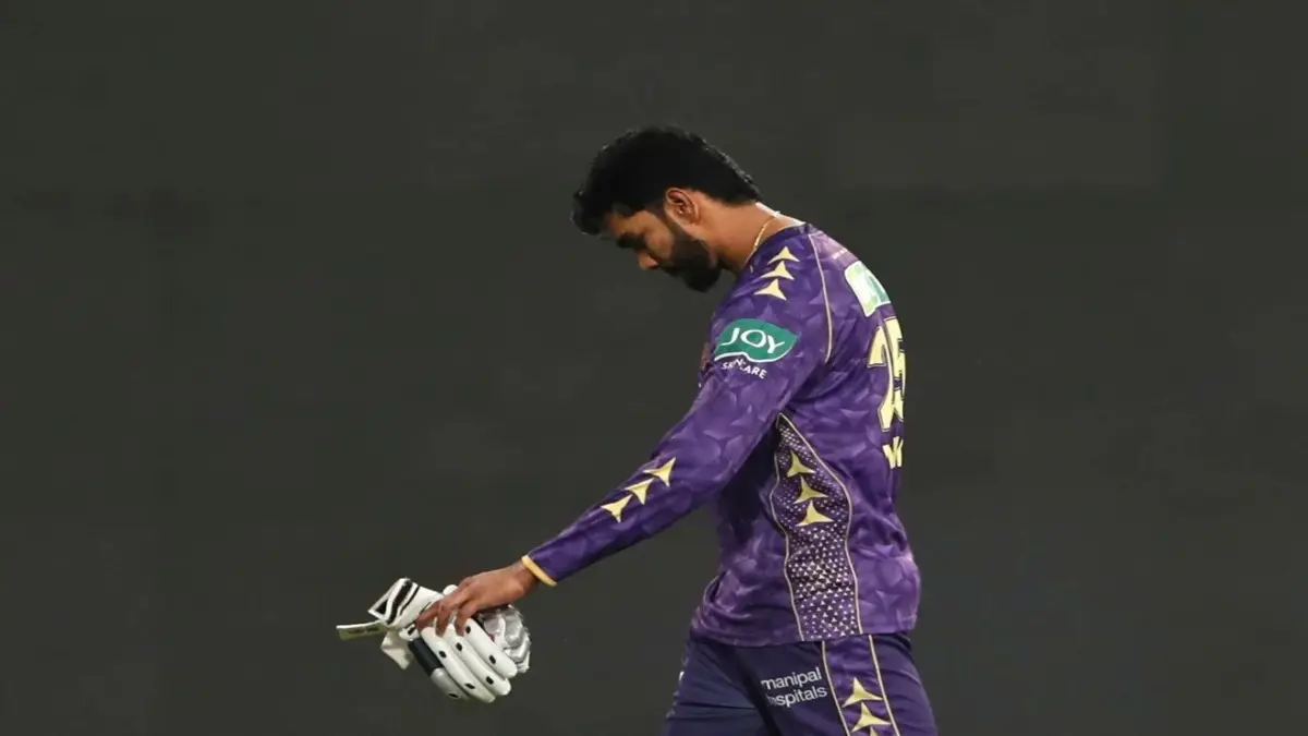 KKR batter Venkatesh Iyer returning to the pavilion