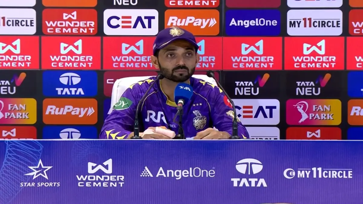 KKR captain Ajinkya Rahane at the post-match press conference