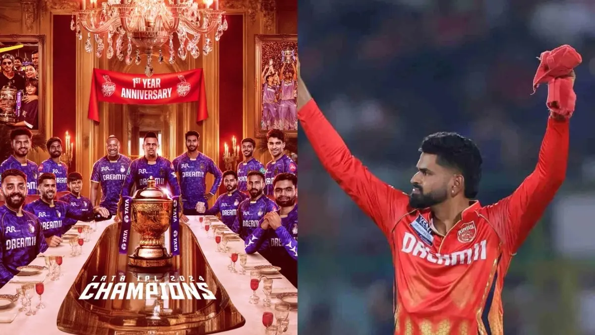 KKR celebrate 1 year of third title, Iyer leads PBKS to Qualifier