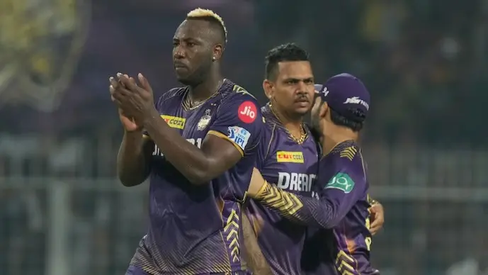 KKR players during a match.