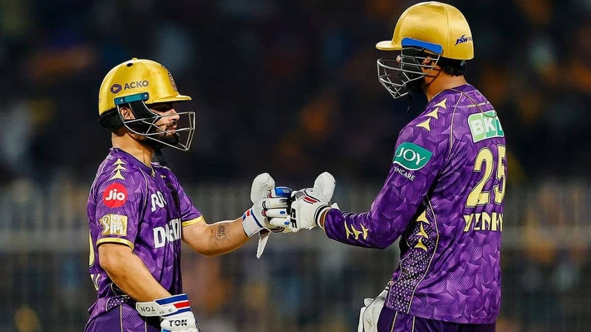 KKR vs SRH Venkatesh Iyer Angkrish Raghuvanshi hit half century Rinku singh 