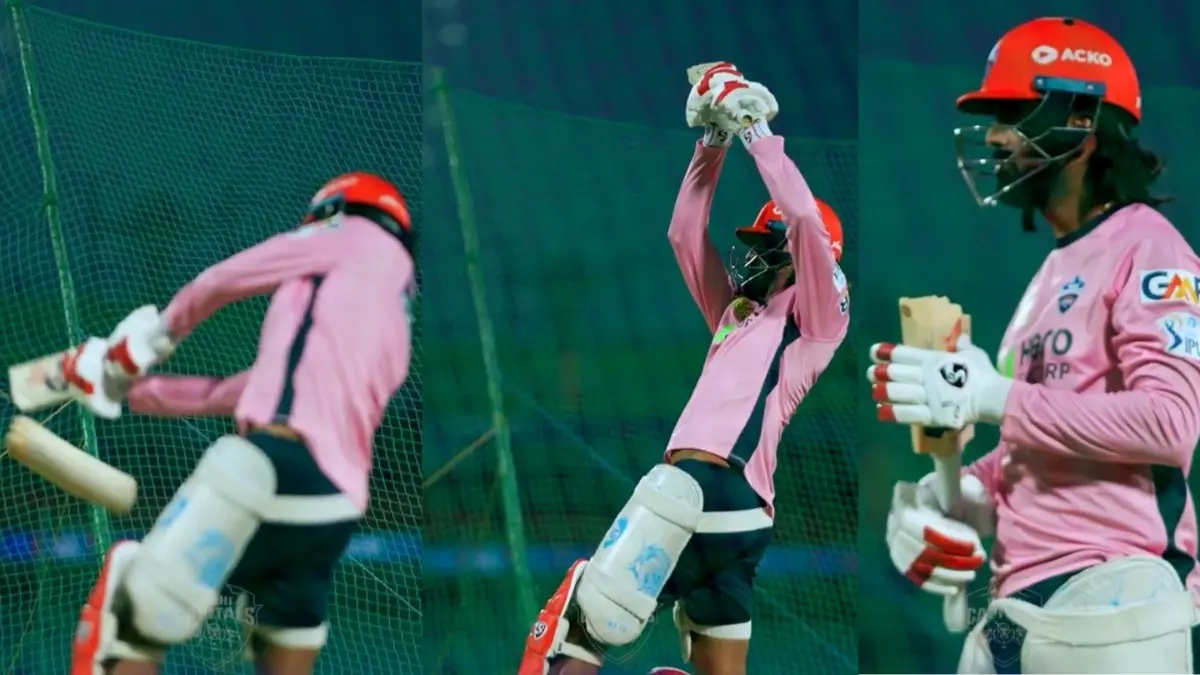 KL Rahul breaks bat during net session ahead of DC vs RCB clash