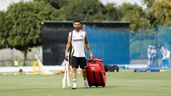 Kohli during a practice session in Dubai