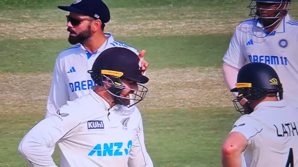 ind v nz virat kohli angry on umpire during second day of 2nd test