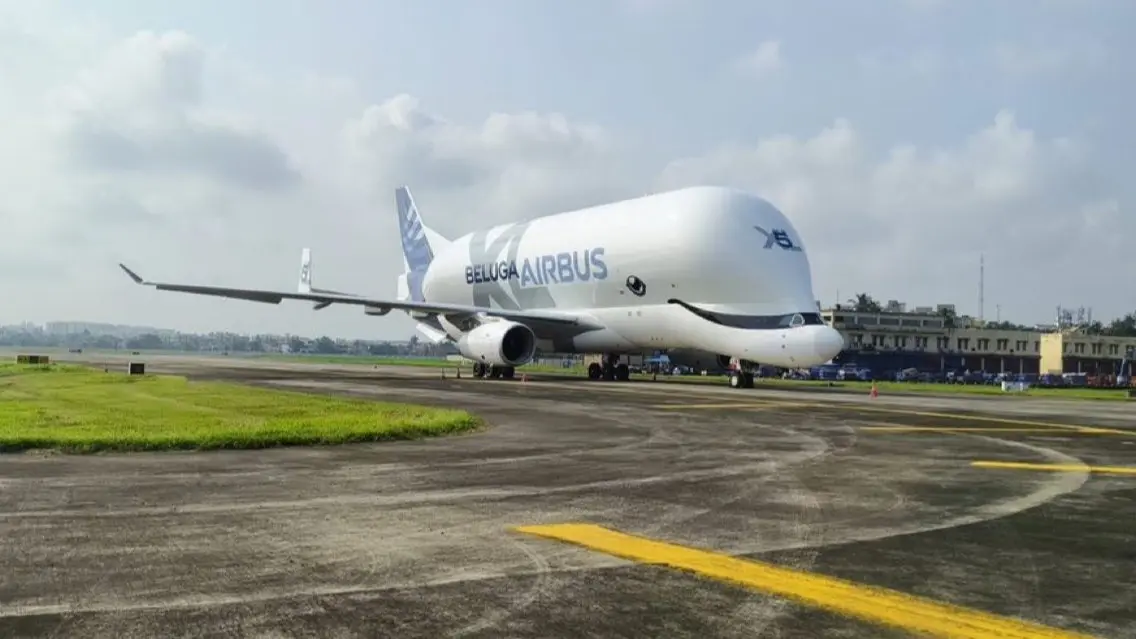 Kolkata Airport Welcomes Airbus Beluga XL for the First Time Kolkata Airport Welcomes Airbus Beluga XL for the First Time