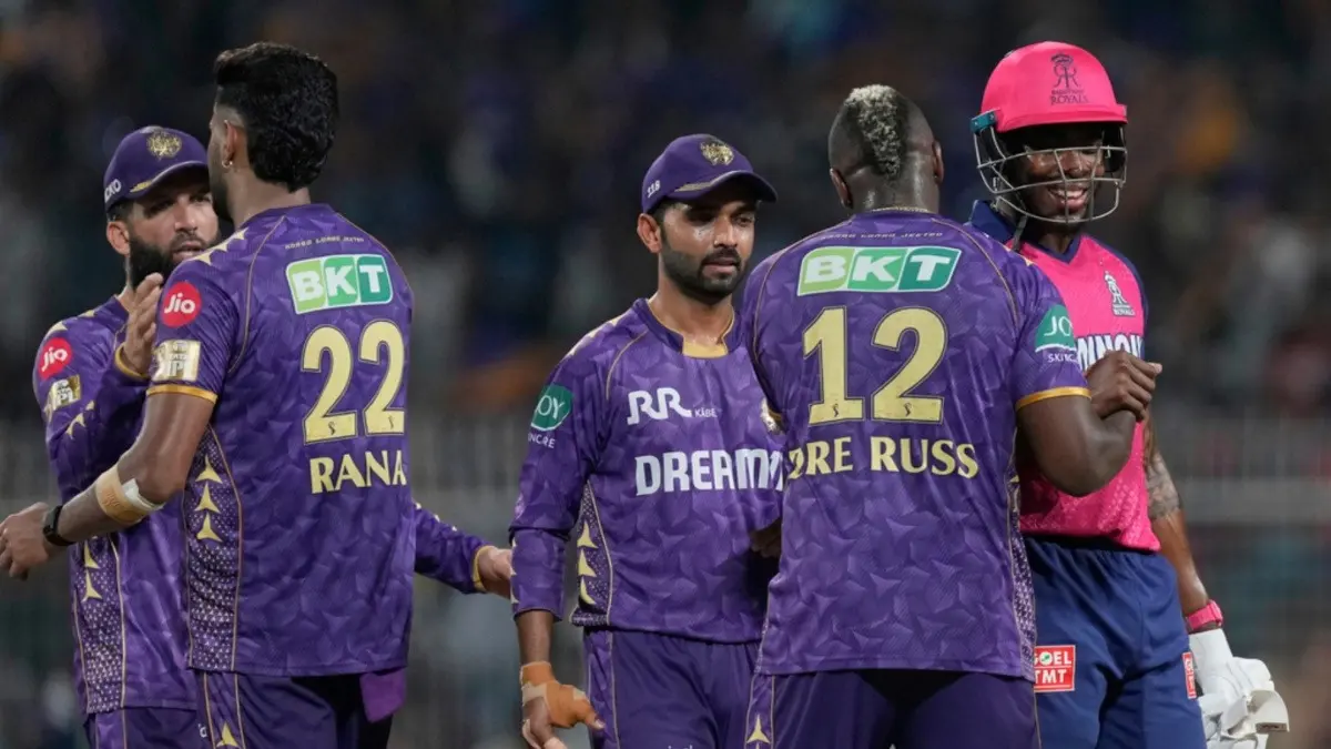 IPL 2025: Updated Points Table After Kolkata Knight Riders' Thriller One-Run victory Over Rajasthan Royals At Eden Gardens Kolkata Knight Riders' players celebrate after winning the IPL 2025 match against Rajashtan Royals