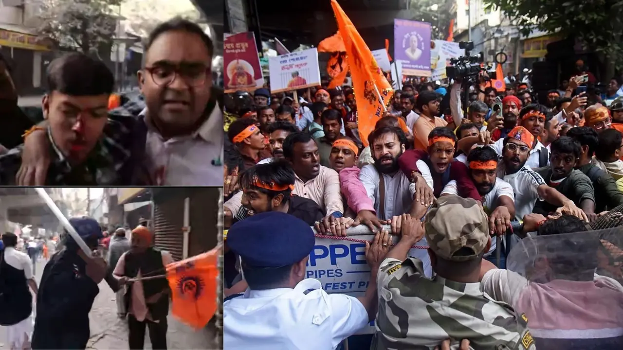 Kolkata: Violent attacks on Hindu groups protesting over atrocities against minorities in Bangladesh