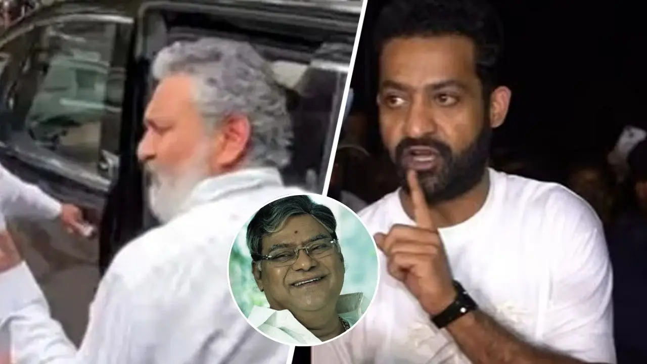 SS Rajamouli And Jr NTR Lose Cool At Fan Clicking Photos, Shouting 'Jai NTR' At Kota Srinivasa Rao’s Funeral | Watch Kota Srinivasa Rao’s Funeral: Rajamouli, Jr NTR Snap At Fan Misbehaving