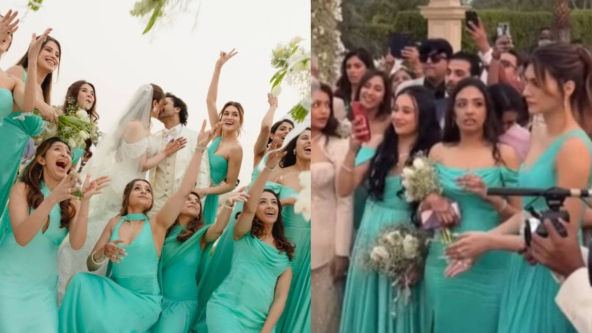 Kriti Sanon Look: छोटी बहन नूपुर सेनन की शादी से क्यों वायरल हो रहा कृति सेनन का लुक? टील-ग्रीन गाउन में ऐसे लूटी महफिल