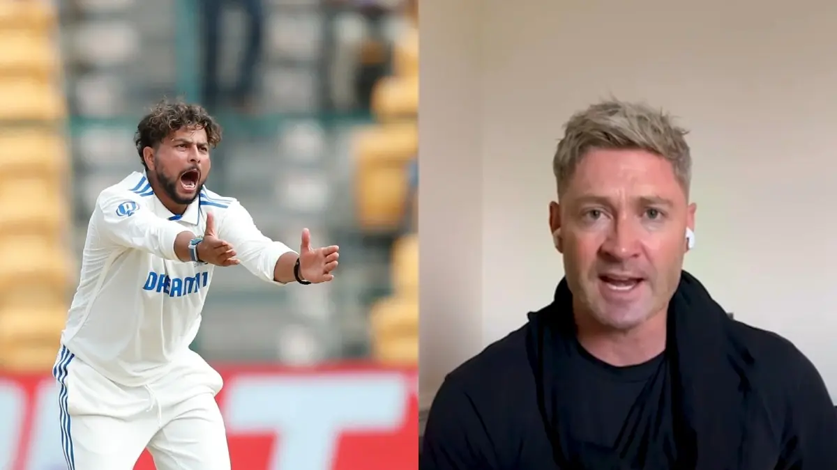 Kuldeep Yadav and Michael Clarke