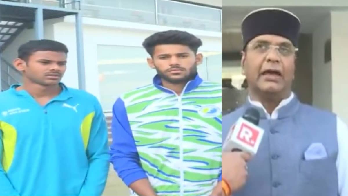 Kuldeep Yadav, Dev Meena, and MP Sports Minister Vishwas Sarang