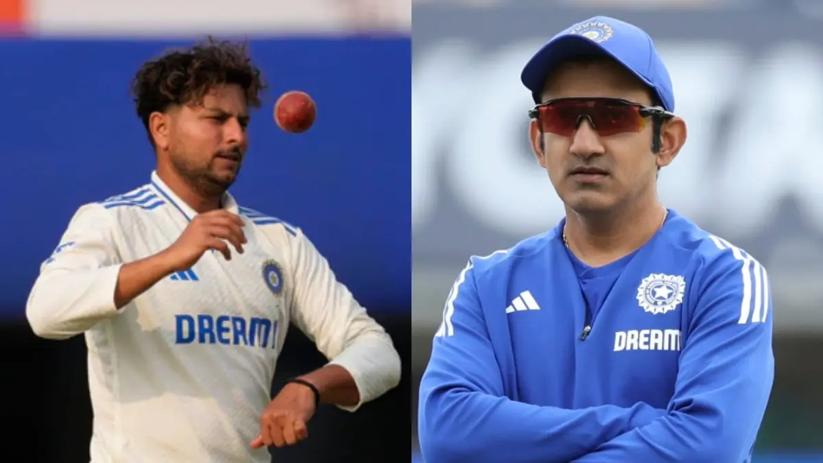 Kuldeep Yadav (L), Gautam Gambhir (R)