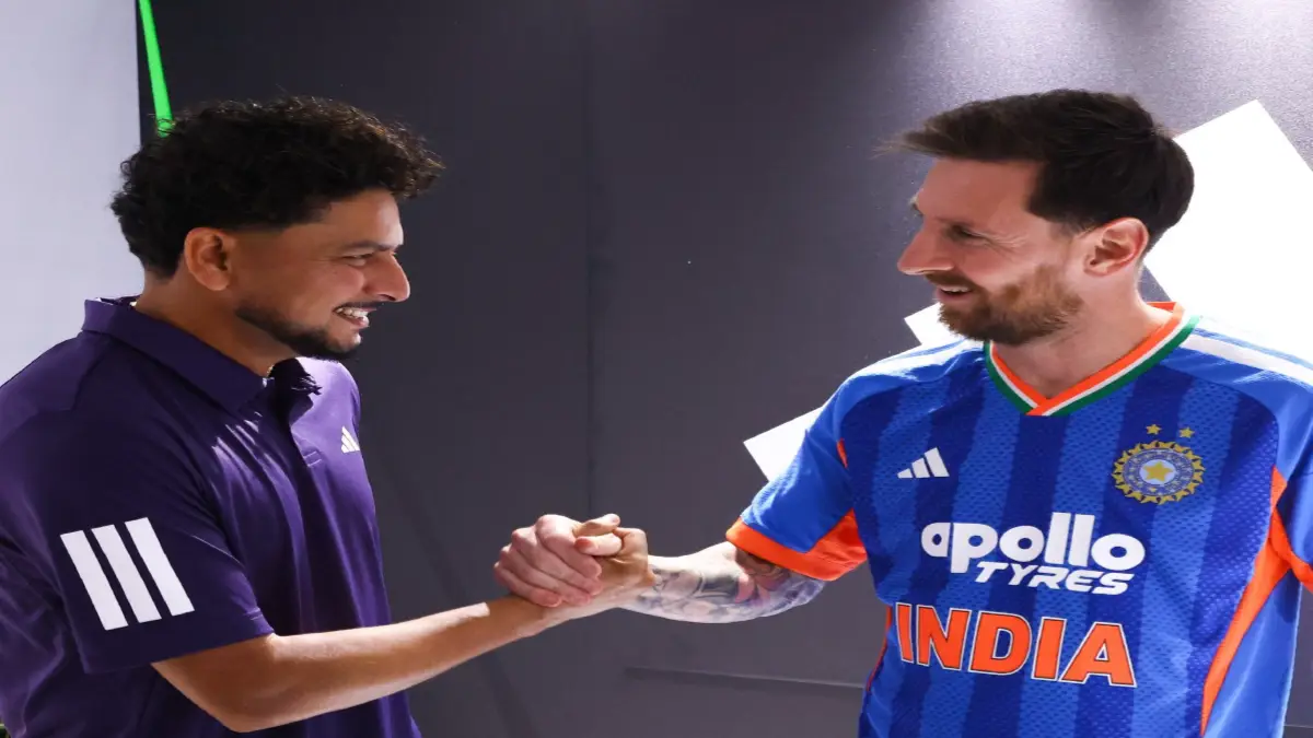 Kuldeep Yadav with Lionel Messi