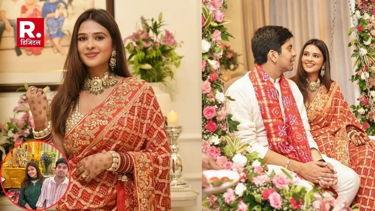 कुमार विश्वास की बेटी अग्रता शर्मा की हरे सूट में देखते बन रही सादगी, पति के साथ बाहों में बांह डाले शेयर की Photo Kumar vishwas daughter Agrata Sharma Ganesh Chaturthi Celebration