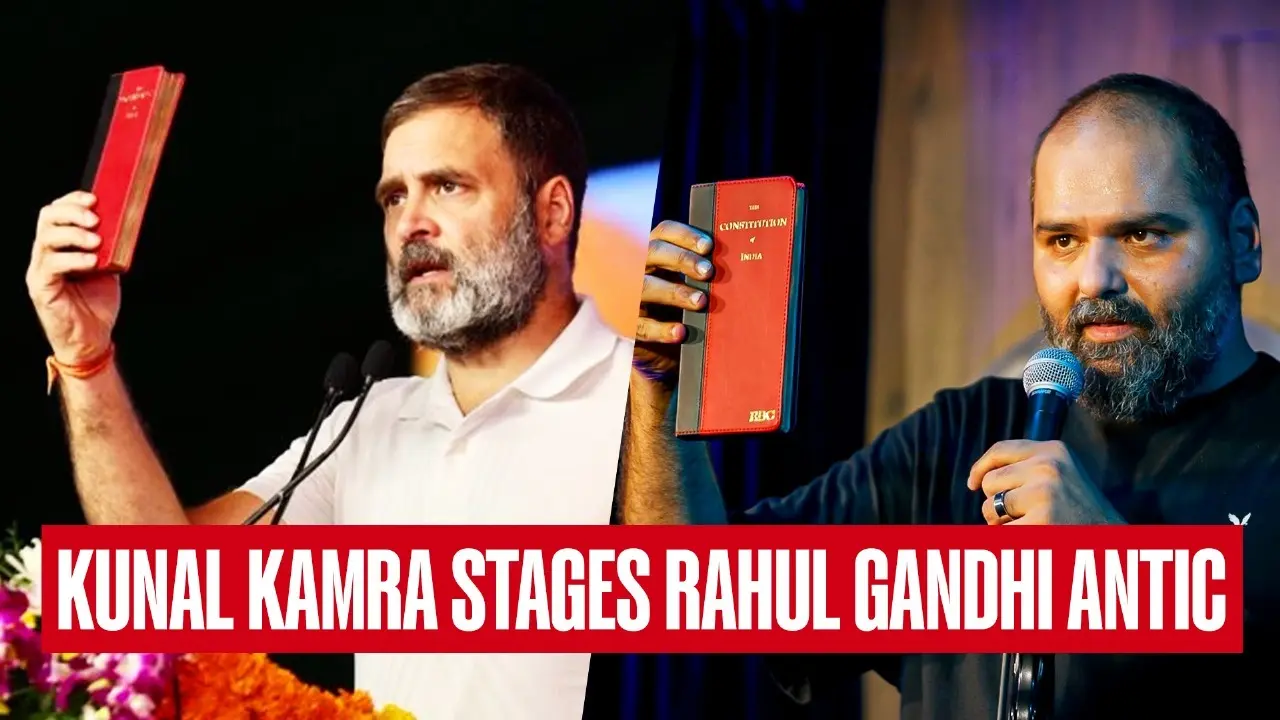 Kunal Kamra Stages Rahul Gandhi Antic with Constitution Photo, Faces Backlash Online