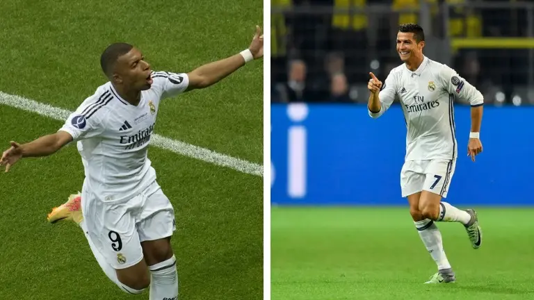 Kylian Mbappe Scores On His Real Madrid Debut; Fans Hit Nostalgia Recall Ronaldo's Similar beginning Kylian Mbappe and Cristiano Ronaldo