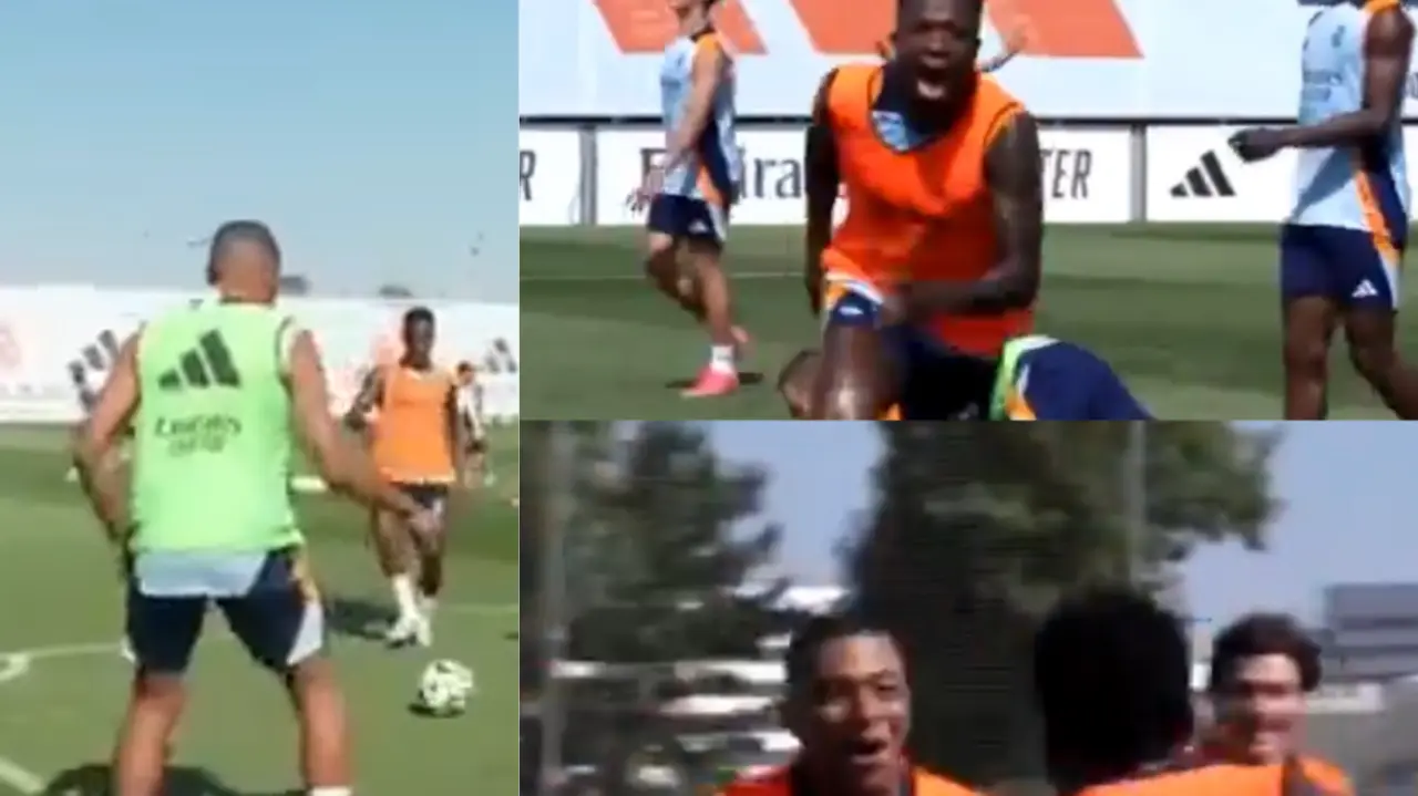 Kylian Mbappe & Vinicius Jr Give A Glimpse Of Linkup In Real Madrid Training To Put Europe On Notice Kylian Mbappe and Vinicius Jr in Real Madrid training