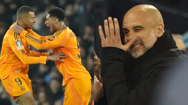 Kylian Mbappe, Jude Bellingham and Pep Guardiola