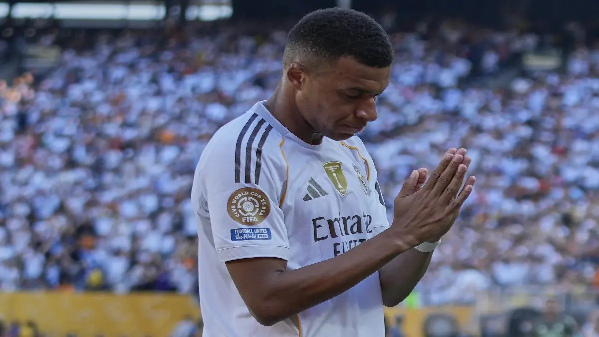Real Madrid Star Kylian Mbappe Ends Legal Harassment Battle Against PSG, What Do We Know So Far Kylian Mbappe reacts after scoring a goal
