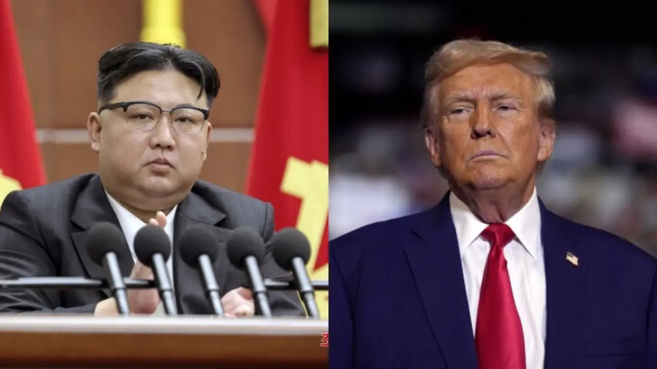 (L) North Korean Leader Kim Jong Un, US President Doanld Trump (R)