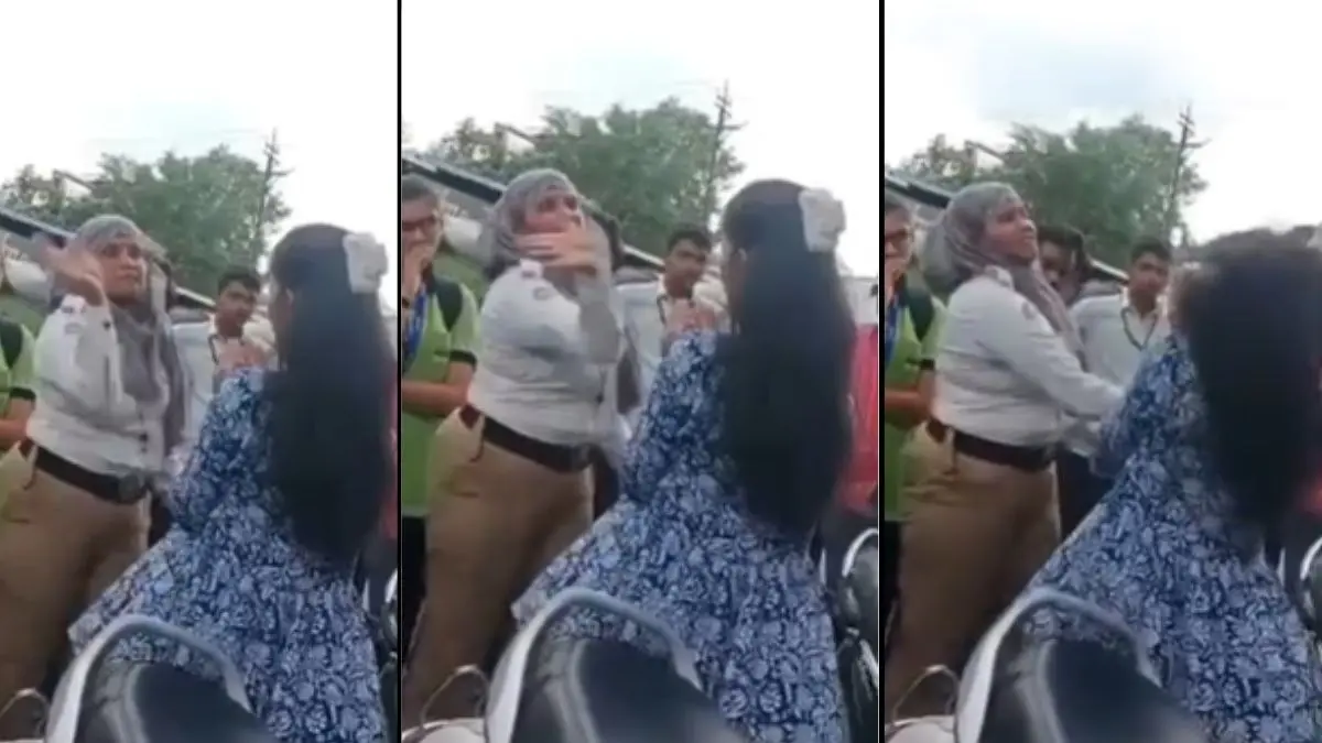 Lady traffic police slaps girl