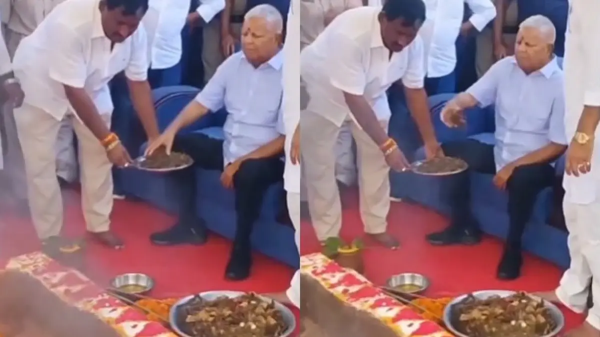 'Karma Watches And Hits Back': Lalu Prasad Participates In Hawan Wearing Shoes, Netizens Brutally Troll Him Lalu Prasad Participates In Hawan Wearing Shoes, Brutally Trolled