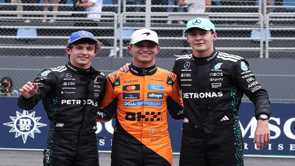 Lando Norris, Kimi Antonelli and George Russell