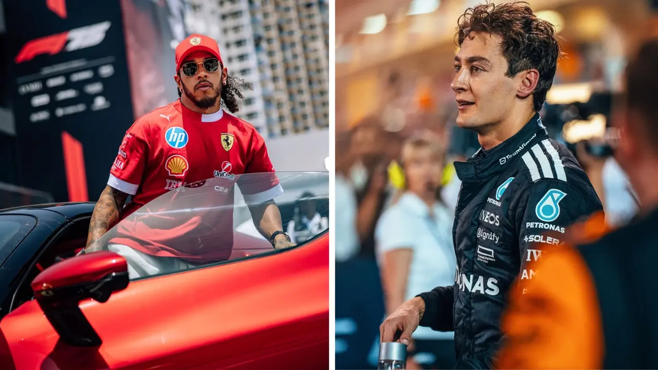 Lewis Hamilton and George Russell