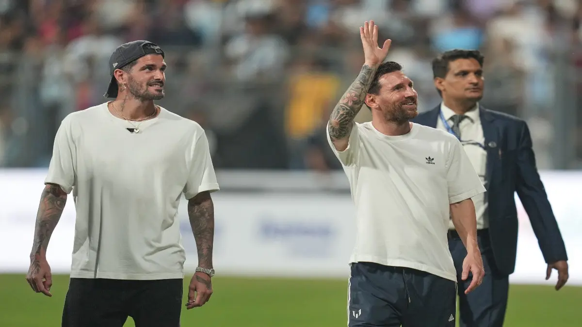 Lionel Messi and Rodrigo De Paul in Mumbai