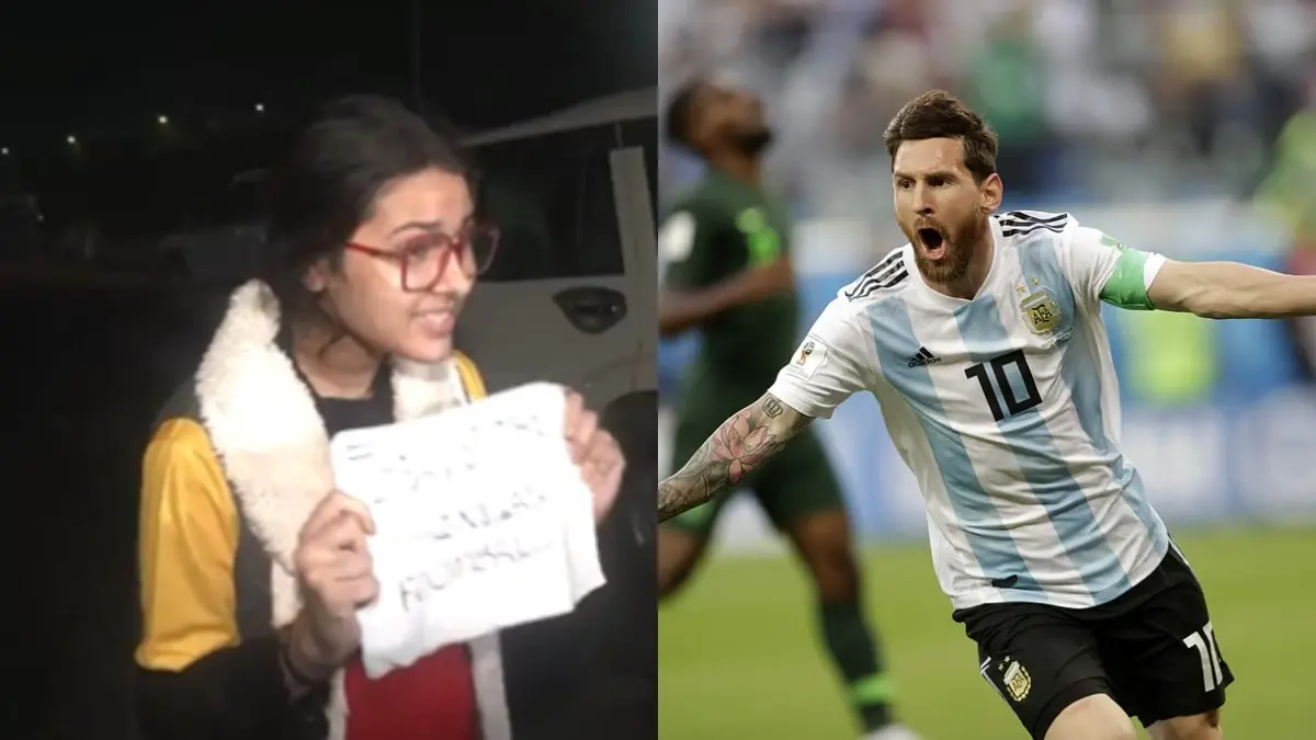 Lionel Messi's Young Fan Echoes Sunil Chhetri's Sentiments, Demands Return Of ISL Amid GOAT India Tour 2025 Fanfare | WATCH Lionel Messi Fan