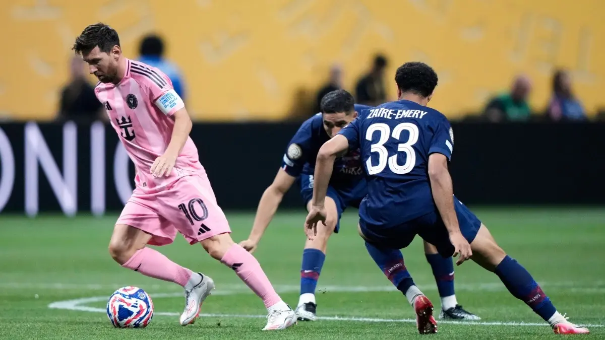 Lionel Messi in action against PSG at the FIFA Club World Cup 2025