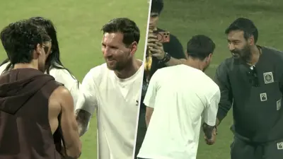 Lionel Messi GOAT India Tour: Football Star Meets Kareena Kapoor And Kids, Tiger Shroff, Jim Sarbh, Ibrahim Ali Khan, Ajay Devgn, Sachin Tendulkar And More Celebs In Mumbai | Photos Lionel Messi met Bollywood celebs like Tiger Shroff and Ajay Devgn in Mumbai