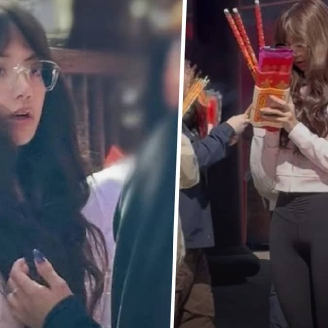 Lisa prayed at the Che Kung Temple in Hong Kong